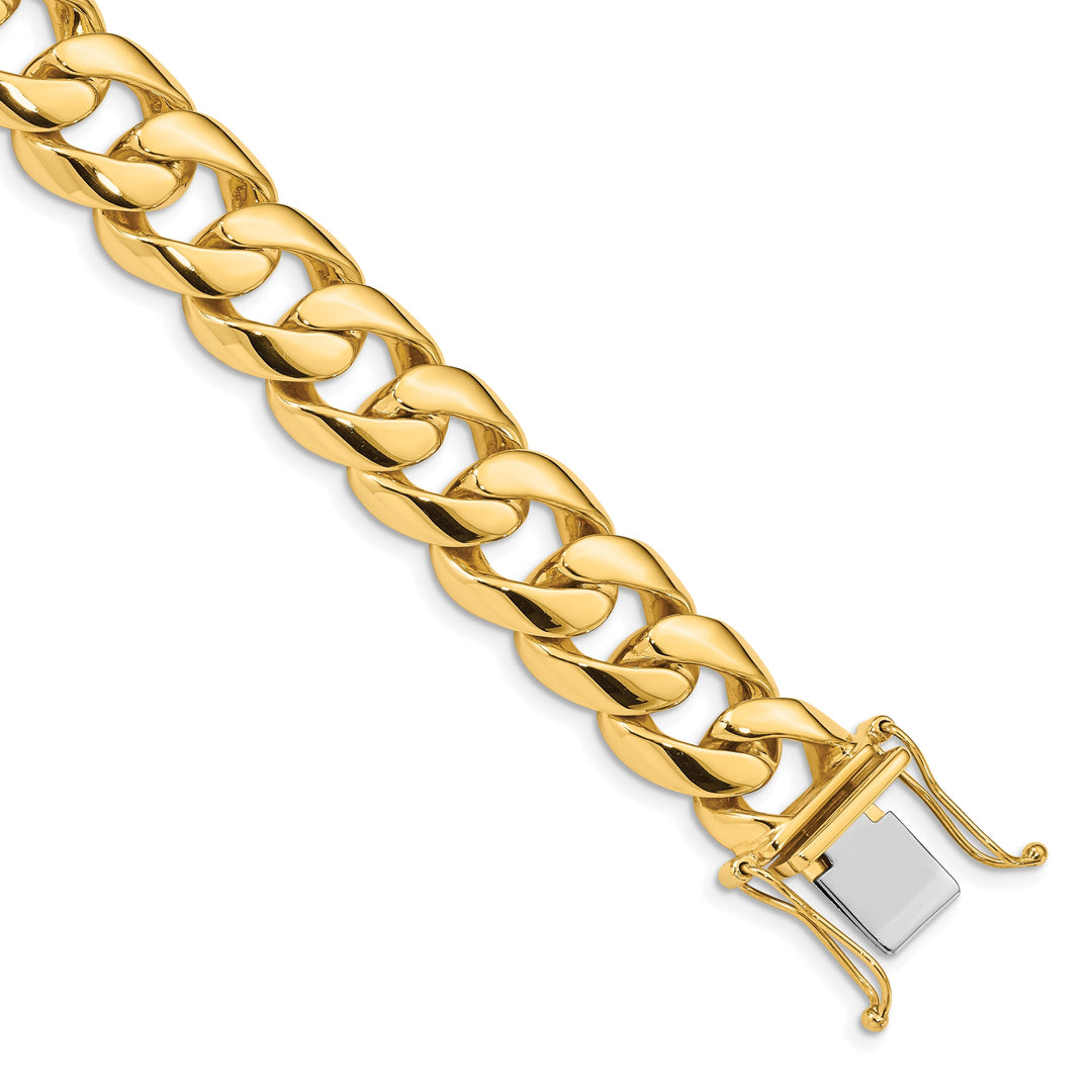 14k Yellow Gold 13.00m Rounded Fancy Curb Chain