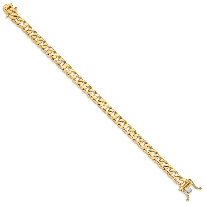 14k Yellow Gold 7.80mm Flat Beveled Curb Chain