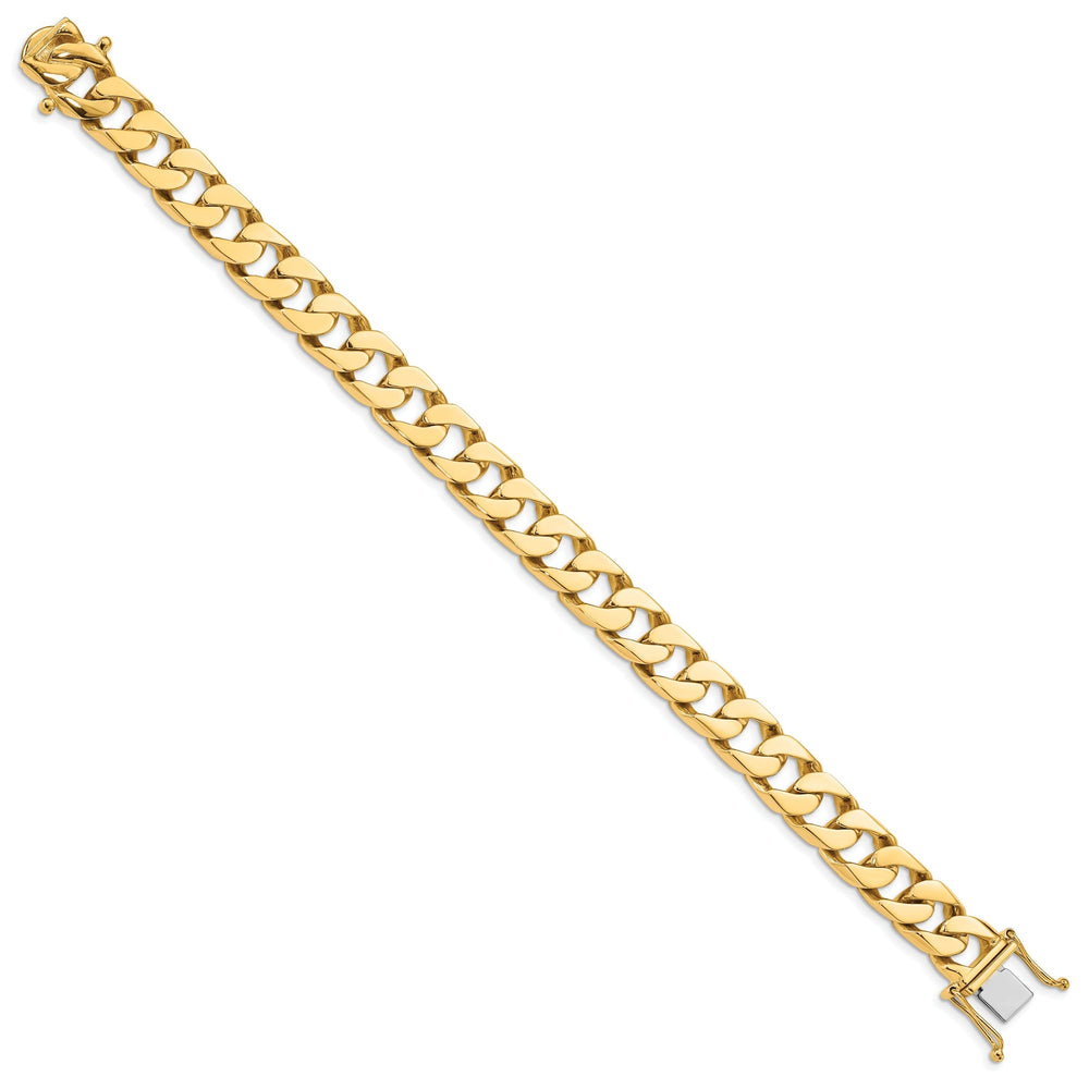 14k Yellow Gold 11.20mm Flat Beveled Curb Chain