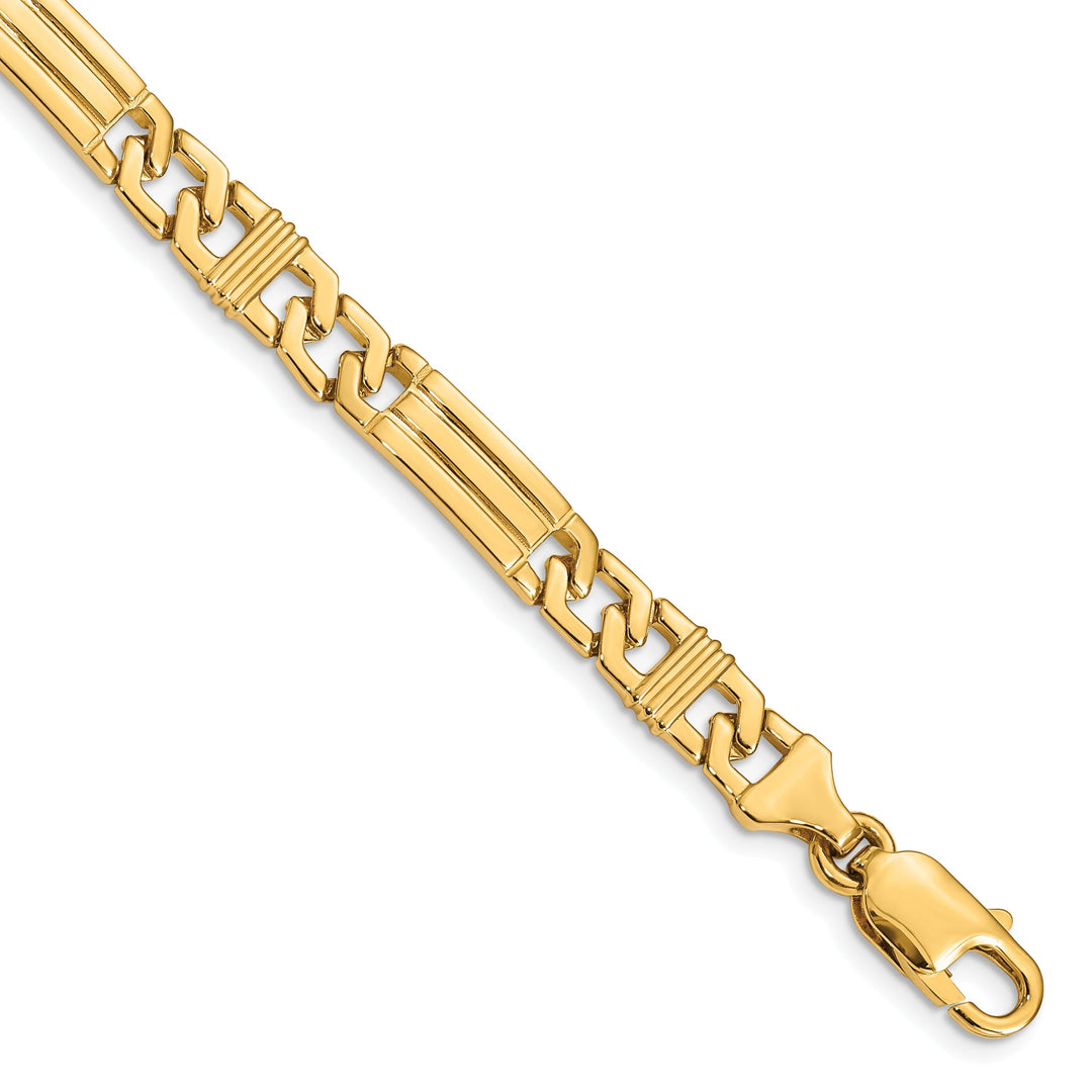 14k Yellow Gold Solid 7.00mm Fancy Link Chain