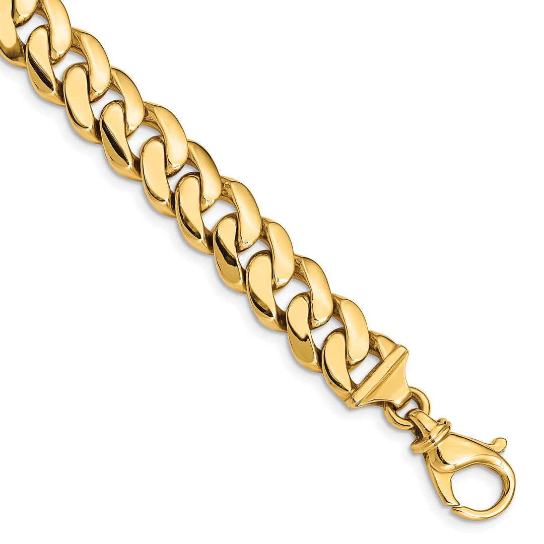 14k Yellow Gold 10.75mm Fancy Curb Link Chain