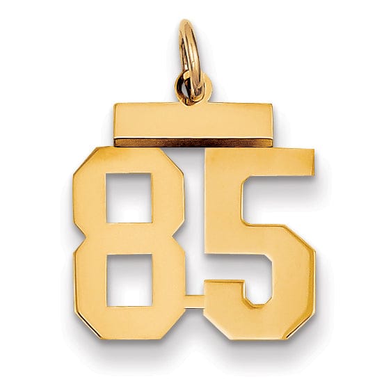 14k Yellow Gold Polished Finish Small Size Number 85 Charm Pendant