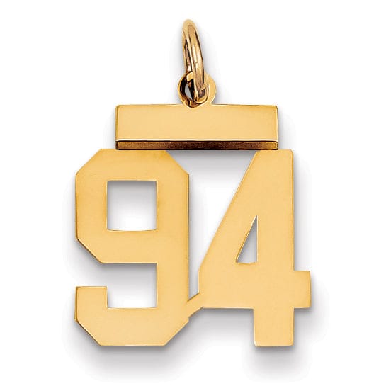 14k Yellow Gold Polished Finish Small Size Number 94 Charm Pendant