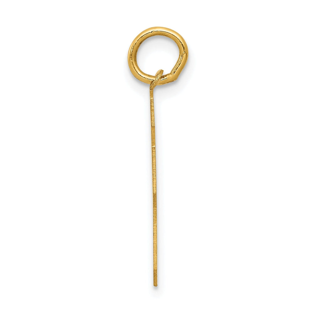14k Yellow Gold Satin Brush Finish Medium Size Number 63 Charm Pendant