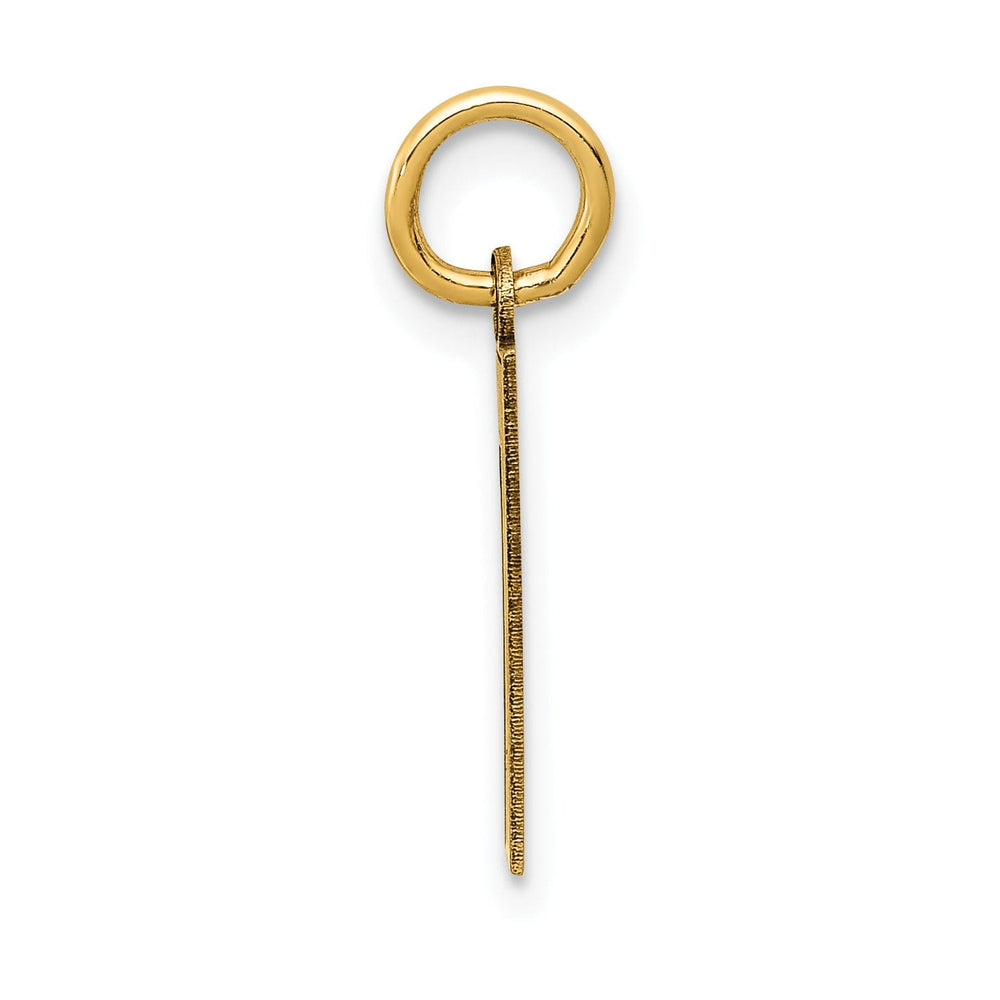 14k Yellow Gold Satin Brush Finish Small Size Number 1 Charm Pendant