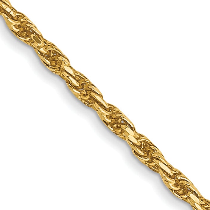 14k Yellow Gold 1.30mm Diamond Cut Rope Chain