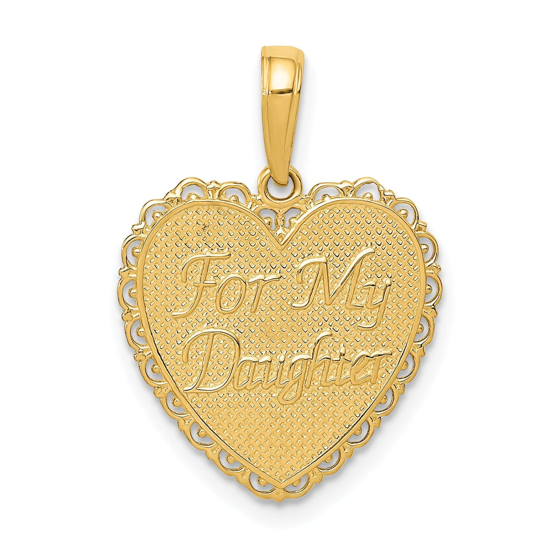 14k Yellow Gold For My Daughter Heart Pendant