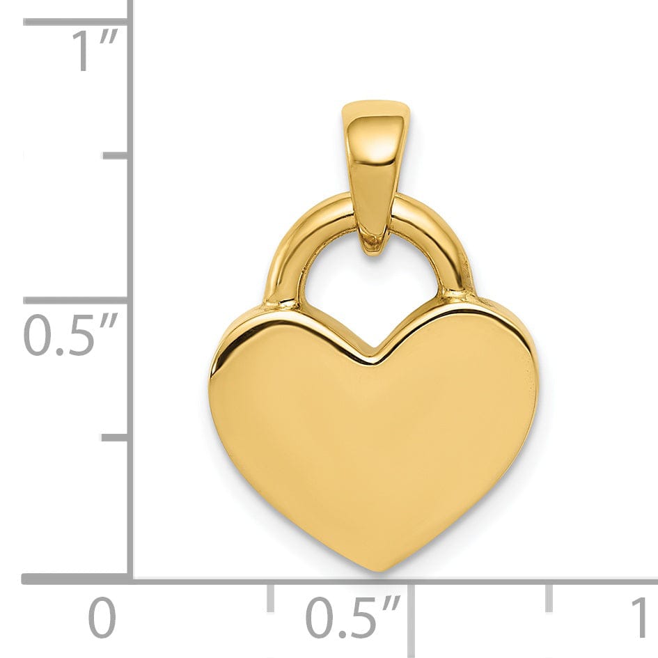 14k Two Tone Gold Reversible Heart Charm