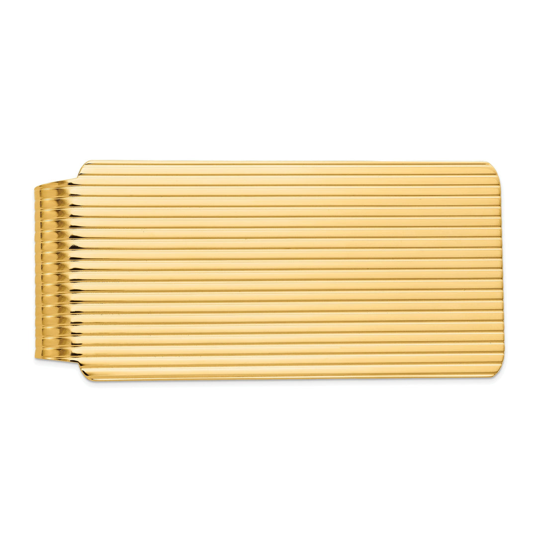 14k Yellow Gold Solid Line Design Money Clip.