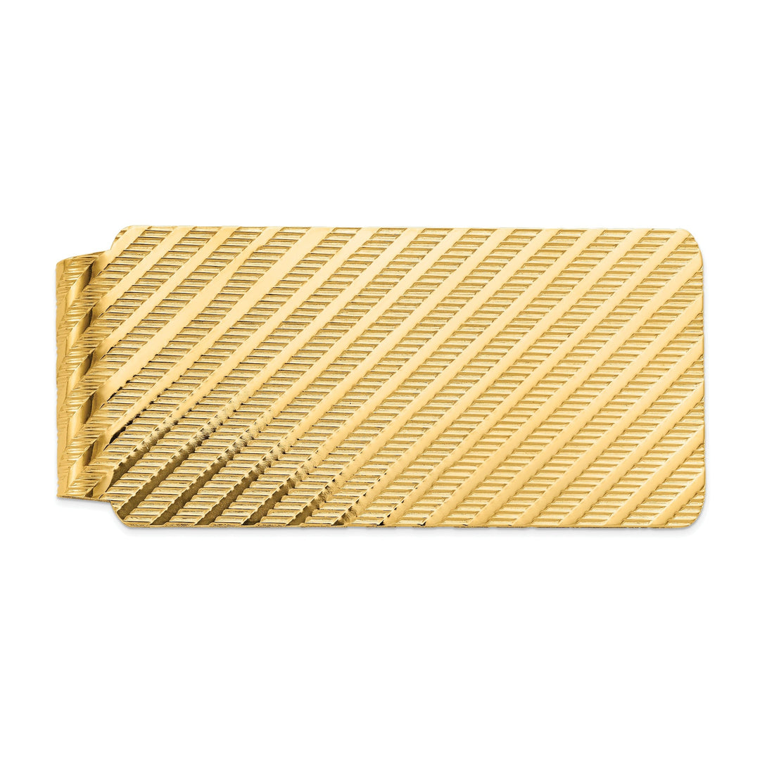 14k Yellow Gold Solid Line Design Money Clip.