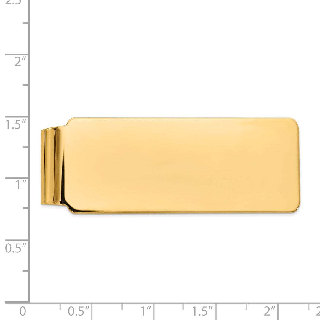 14k Yellow Gold Solid Smooth Flat Money Clip.