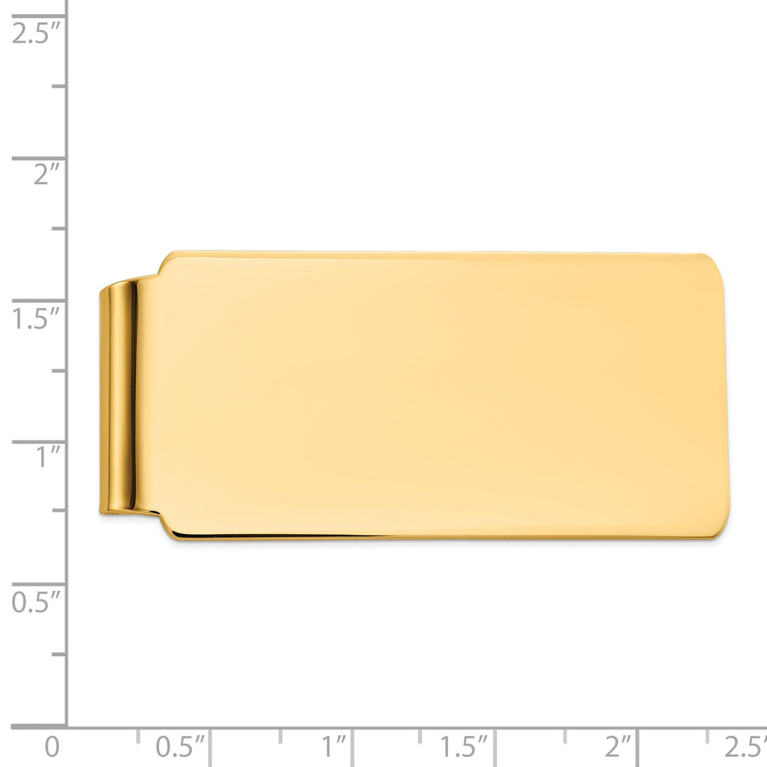 14k Yellow Gold Solid Smooth Flat Money Clip.