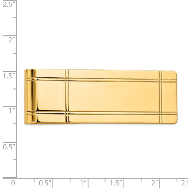 14k Yellow Gold Solid Line Design Money Clip