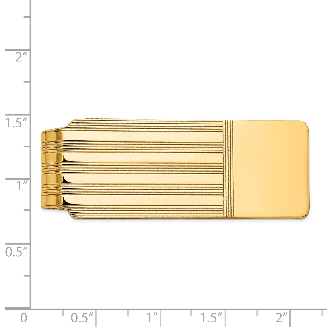 14k Yellow Gold Solid Fold Over Money Clip