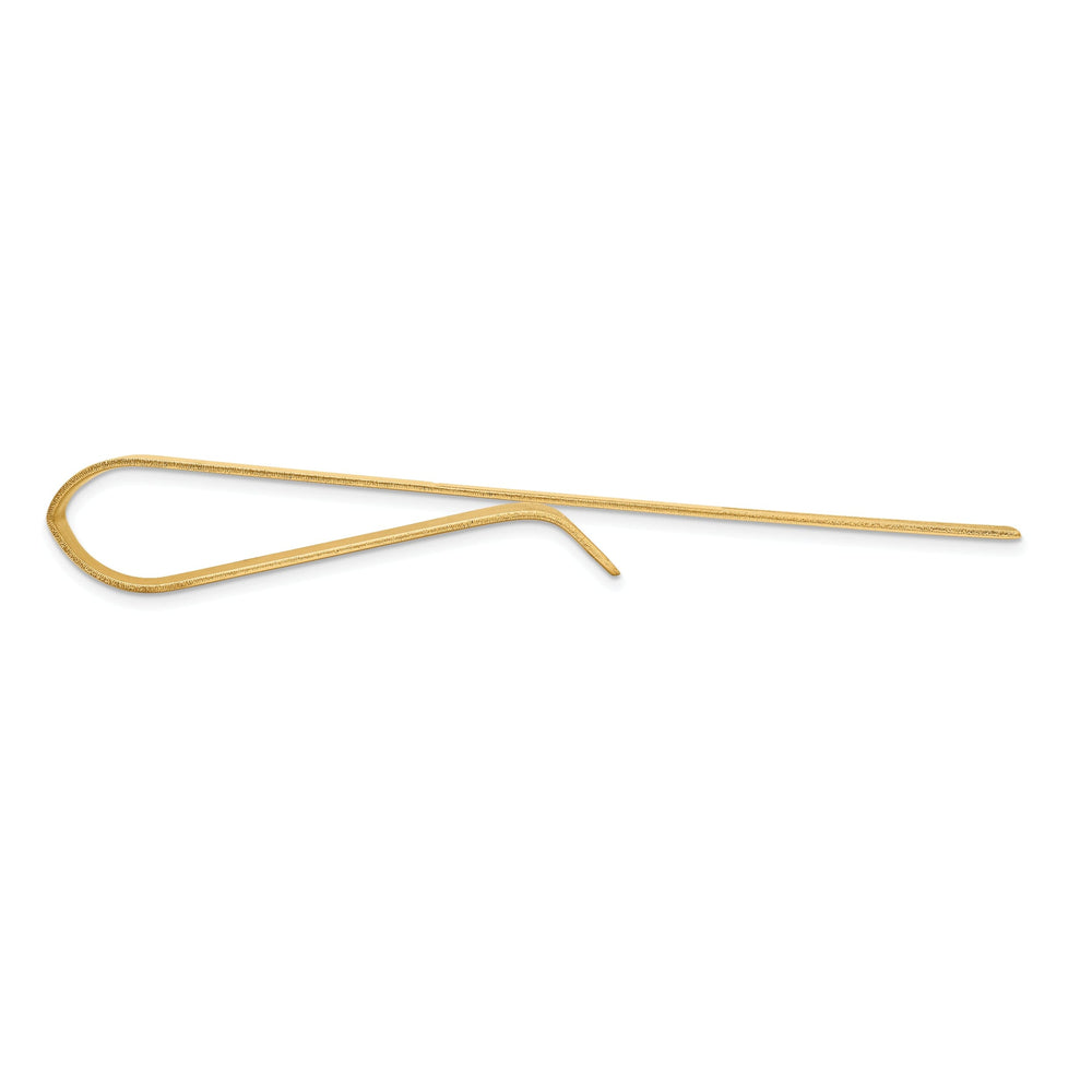 14k Yellow Gold Solid with Line Design Tie Bar