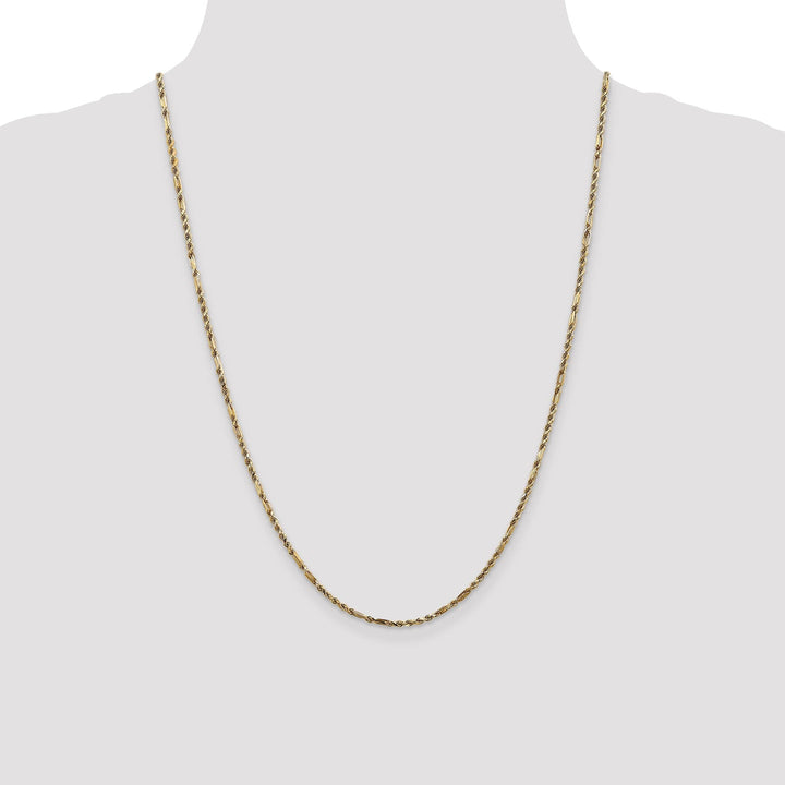 14k Yellow Gold 2.25mm D.C Milano Rope Chain