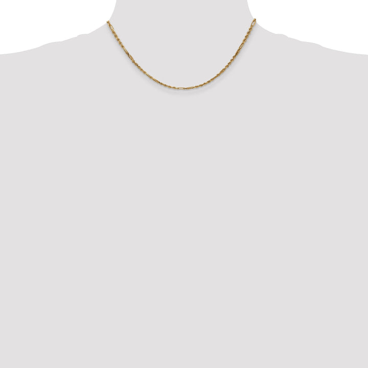 14k Yellow Gold 2.50mm D.C Milano Rope Chain