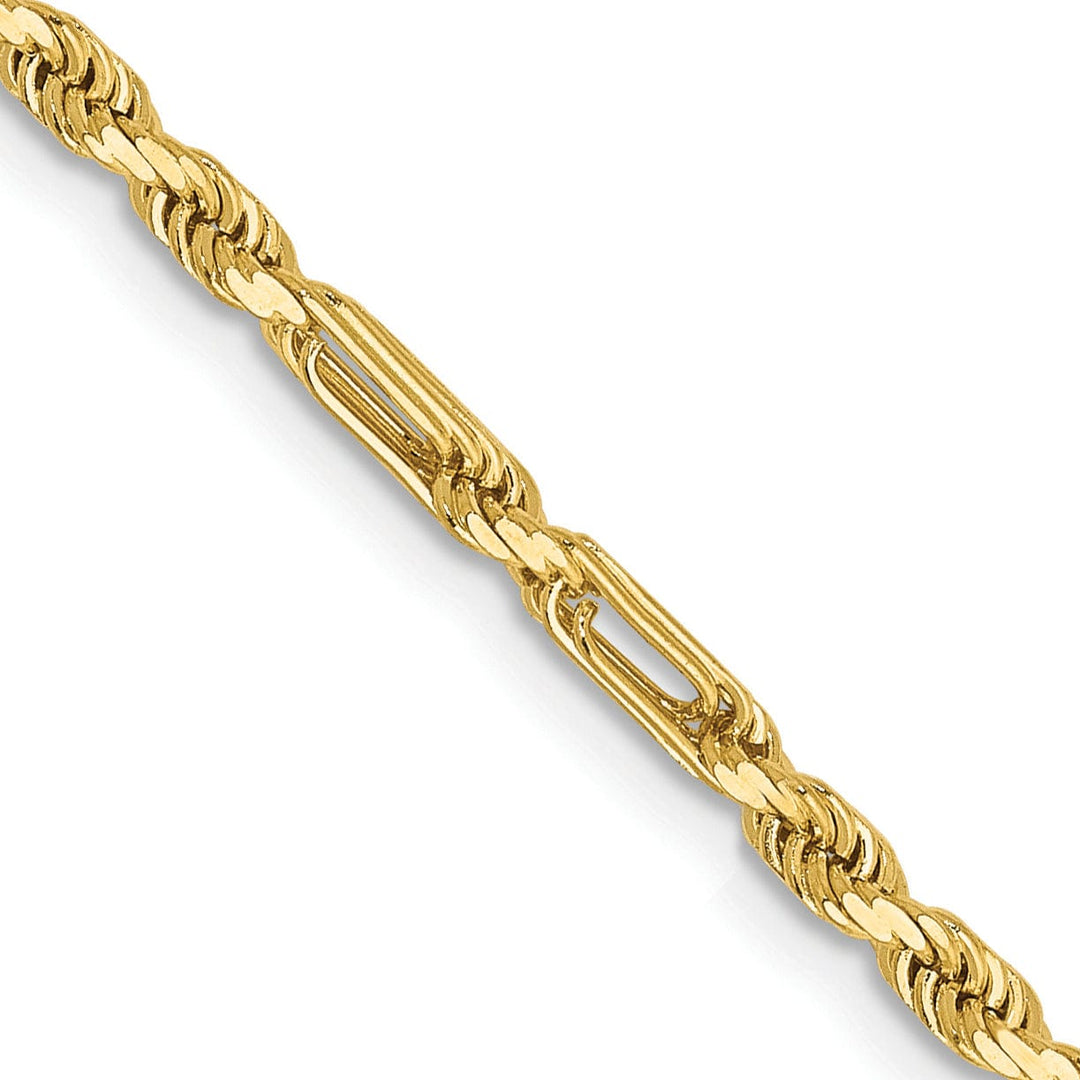 14k Yellow Gold 2.50mm D.C Milano Rope Chain
