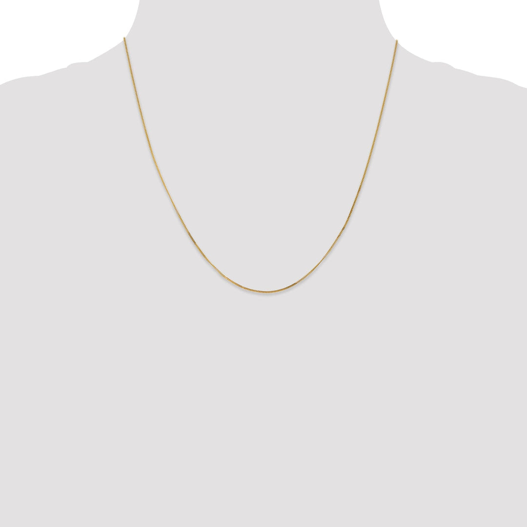 14k Yellow Gold .9 mm Curb Pendant Chain