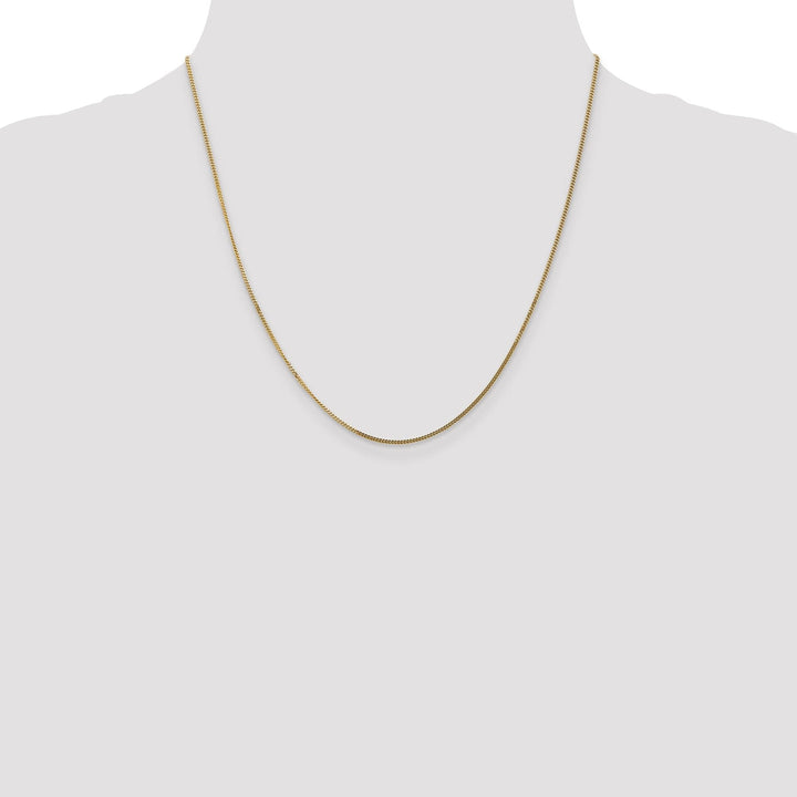 14k Yellow Gold 1.3 mm Curb Pendant Chain