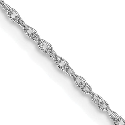 14k White Gold 0.80mm Polished Baby Rope Chain