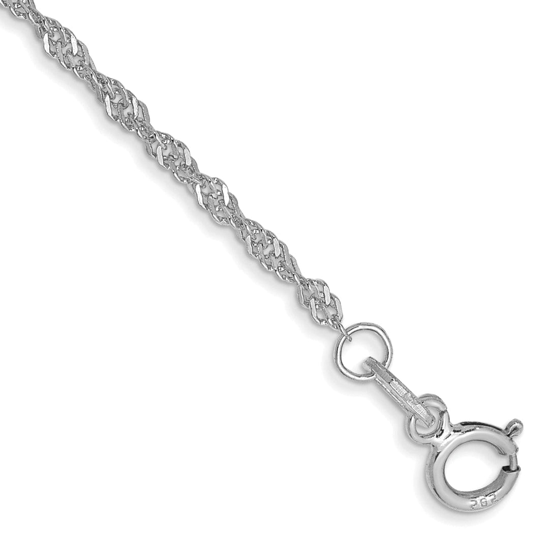 14k White Gold 1.40mm Polished Singapore Chain