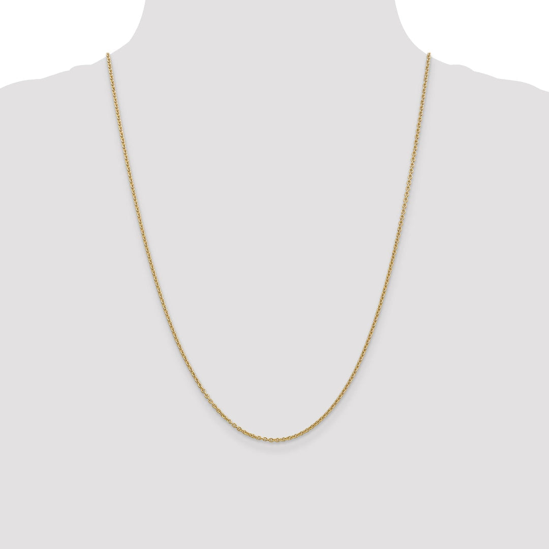 14k Yellow Gold 2mm Solid Polished Cable Chain