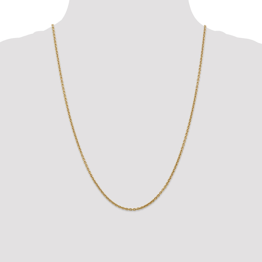 14k Yellow Gold 2.20m Solid Polish Cable Chain