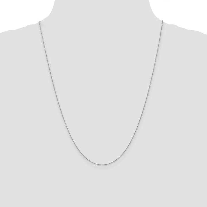 14k White Gold .60mm Solid Polished Cable Chain