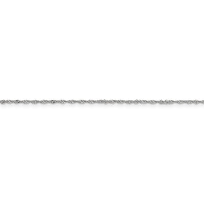 14k White Gold 1.10mm Polished Singapore Chain