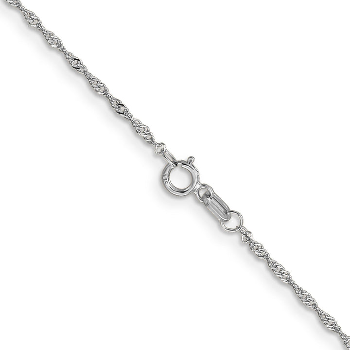 14k White Gold 1.10mm Polished Singapore Chain
