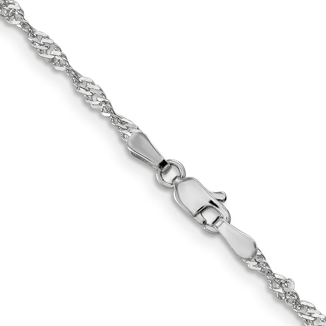 14k White Gold 2.00mm Polished Singapore Chain