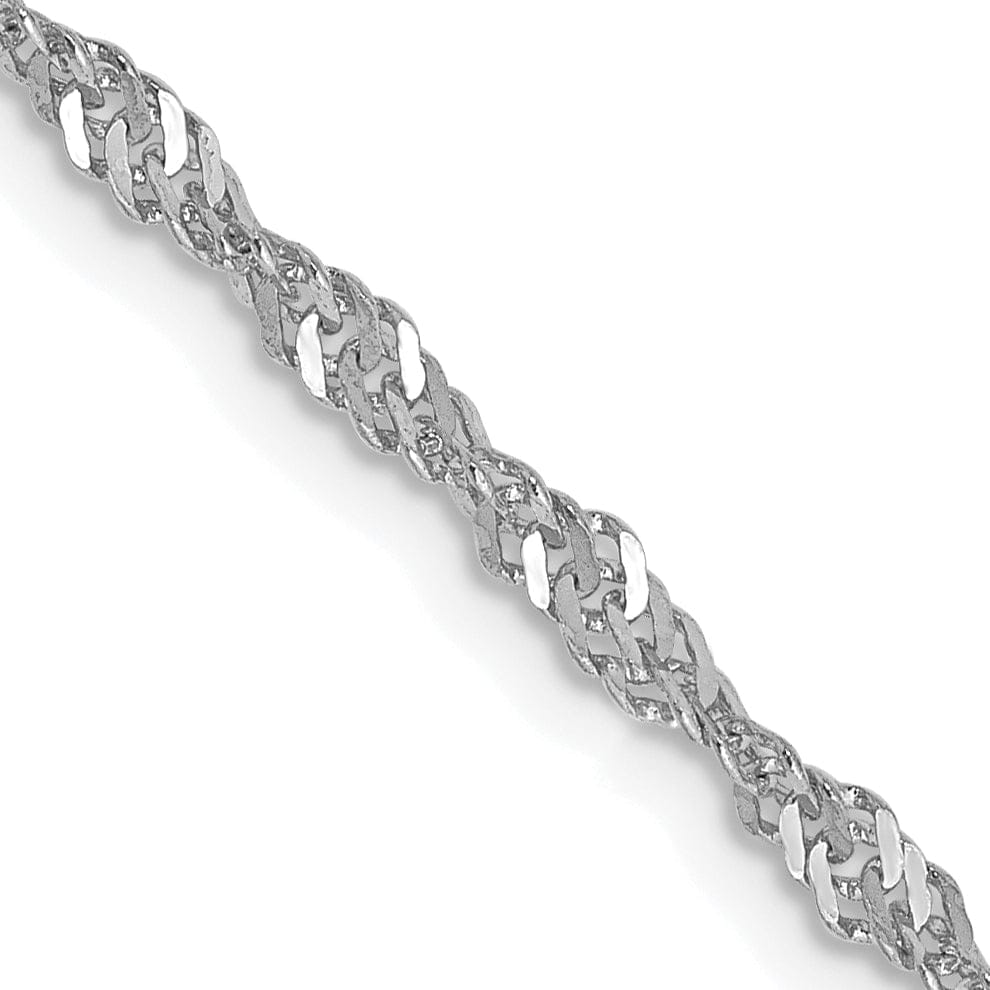 14k White Gold 2.00mm Polished Singapore Chain