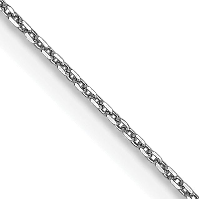 14k White Gold 0.65mm Round Link Cable Chain