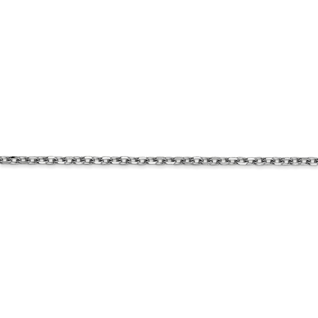 14k White Gold 2.20mm Round Link Cable Chain