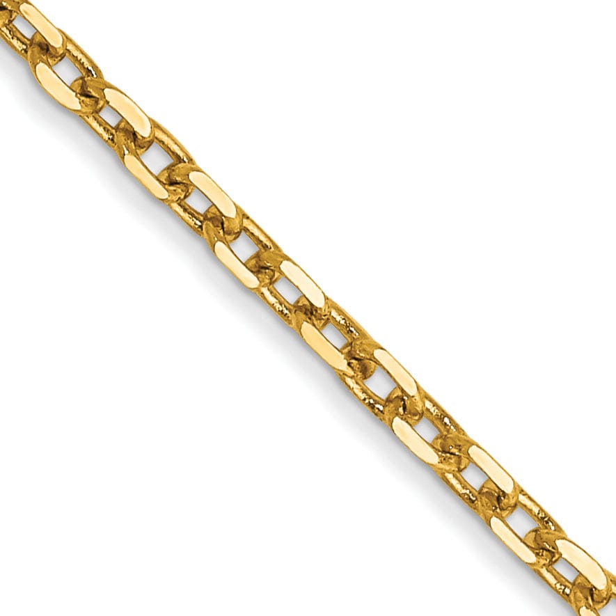 14k Yellow Gold 1.80mm Round Link Cable Chain