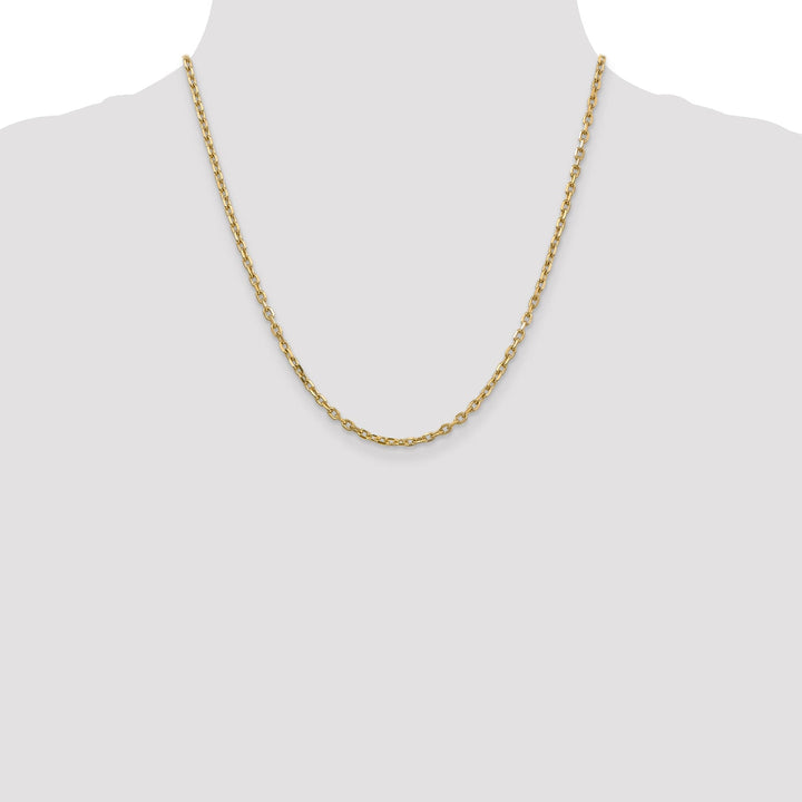 14k Yellow Gold 3.00mm Round Link Cable Chain