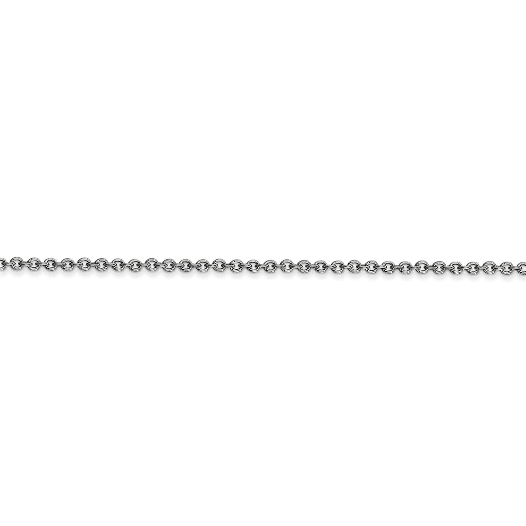 14k White Gold 1.67mm Round Link Cable Chain
