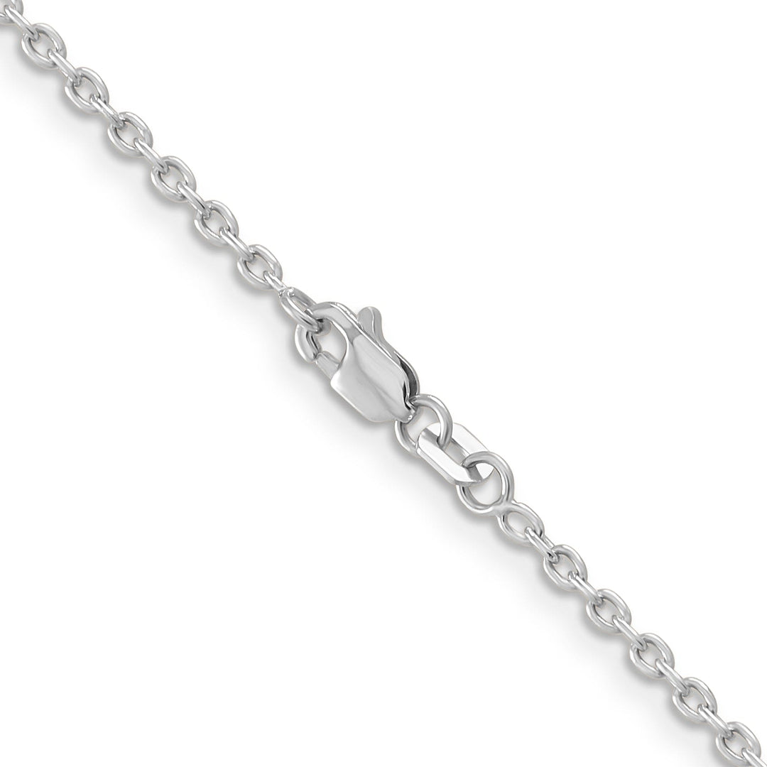 14k White Gold 2.00mm Round Link Cable Chain
