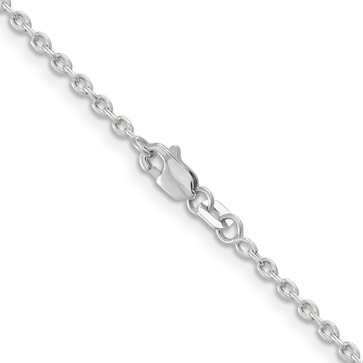 14k White Gold 2.00mm Round Link Cable Chain