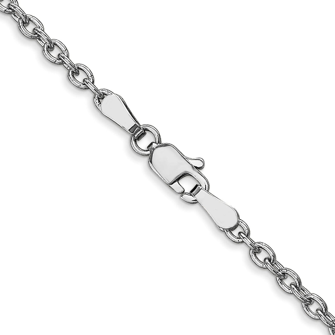 14k White Gold 2.40mm Round Link Cable Chain
