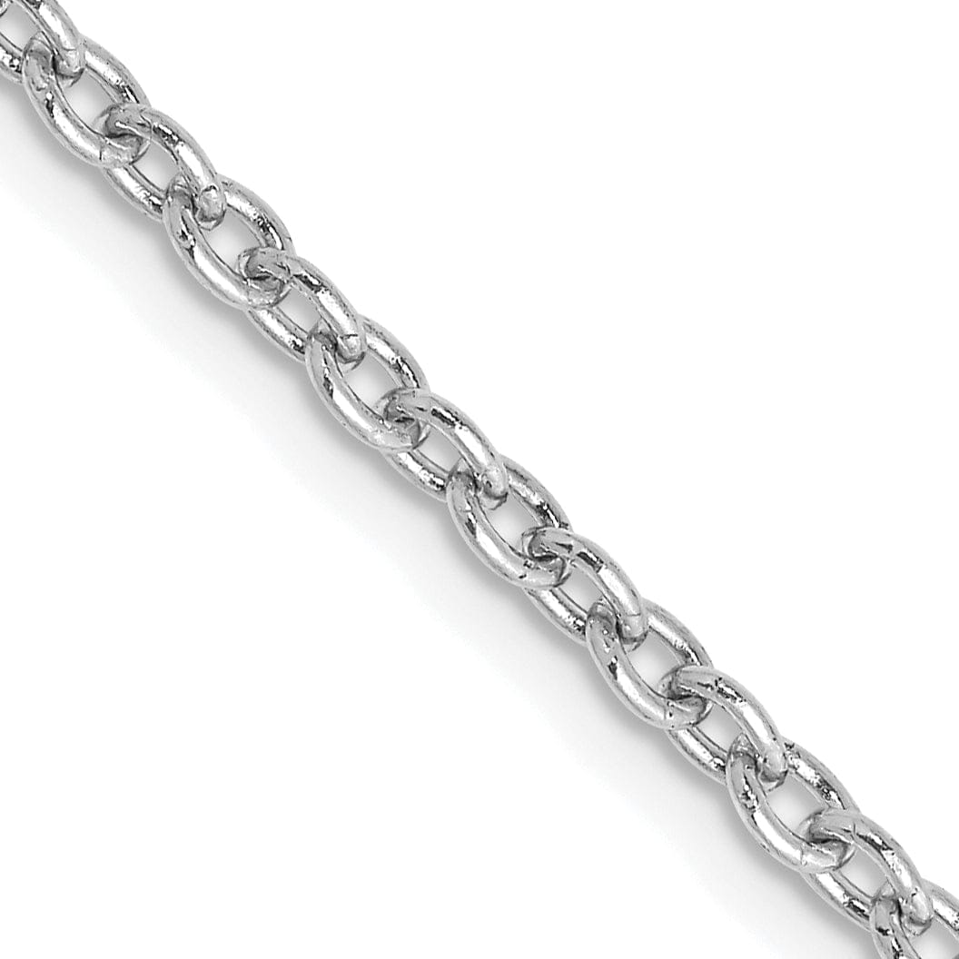 14k White Gold 2.40mm Round Link Cable Chain