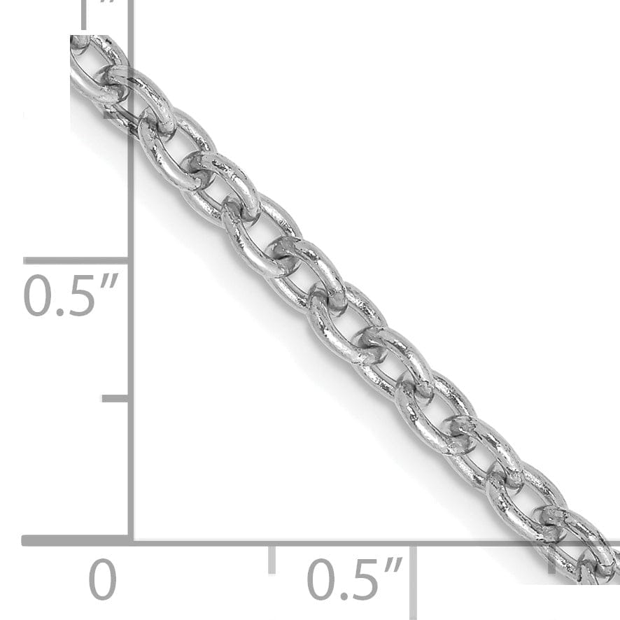 14k White Gold 3.20mm Round Link Cable Chain