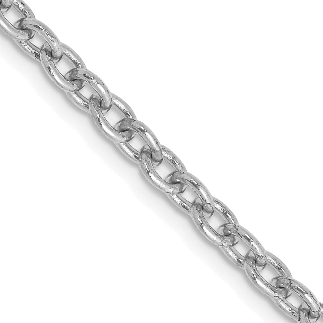 14k White Gold 3.20mm Round Link Cable Chain