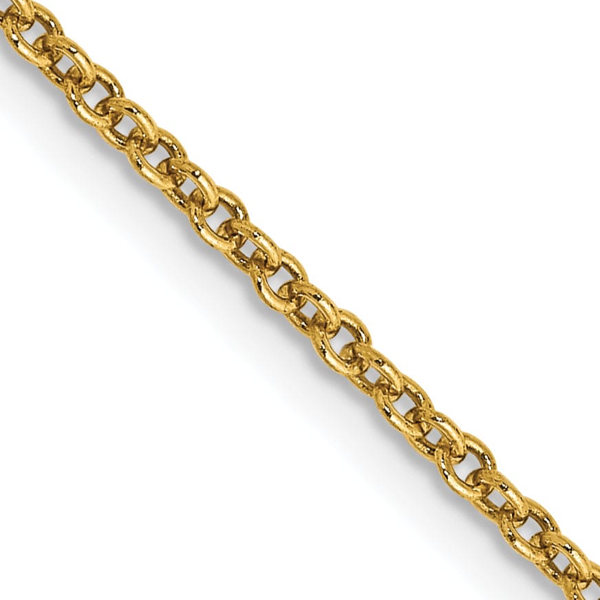 14k Yellow Gold 1.60mm Round Link Cable Chain