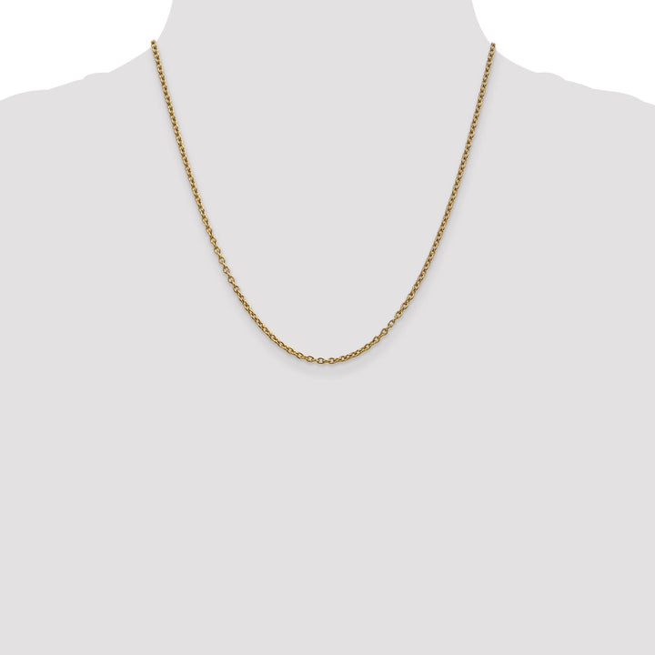 14k Yellow Gold 2.40mm Round Link Cable Chain