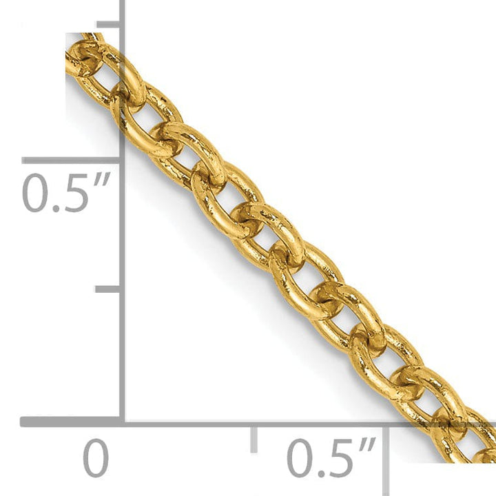 14k Yellow Gold 3.20mm Round Link Cable Chain