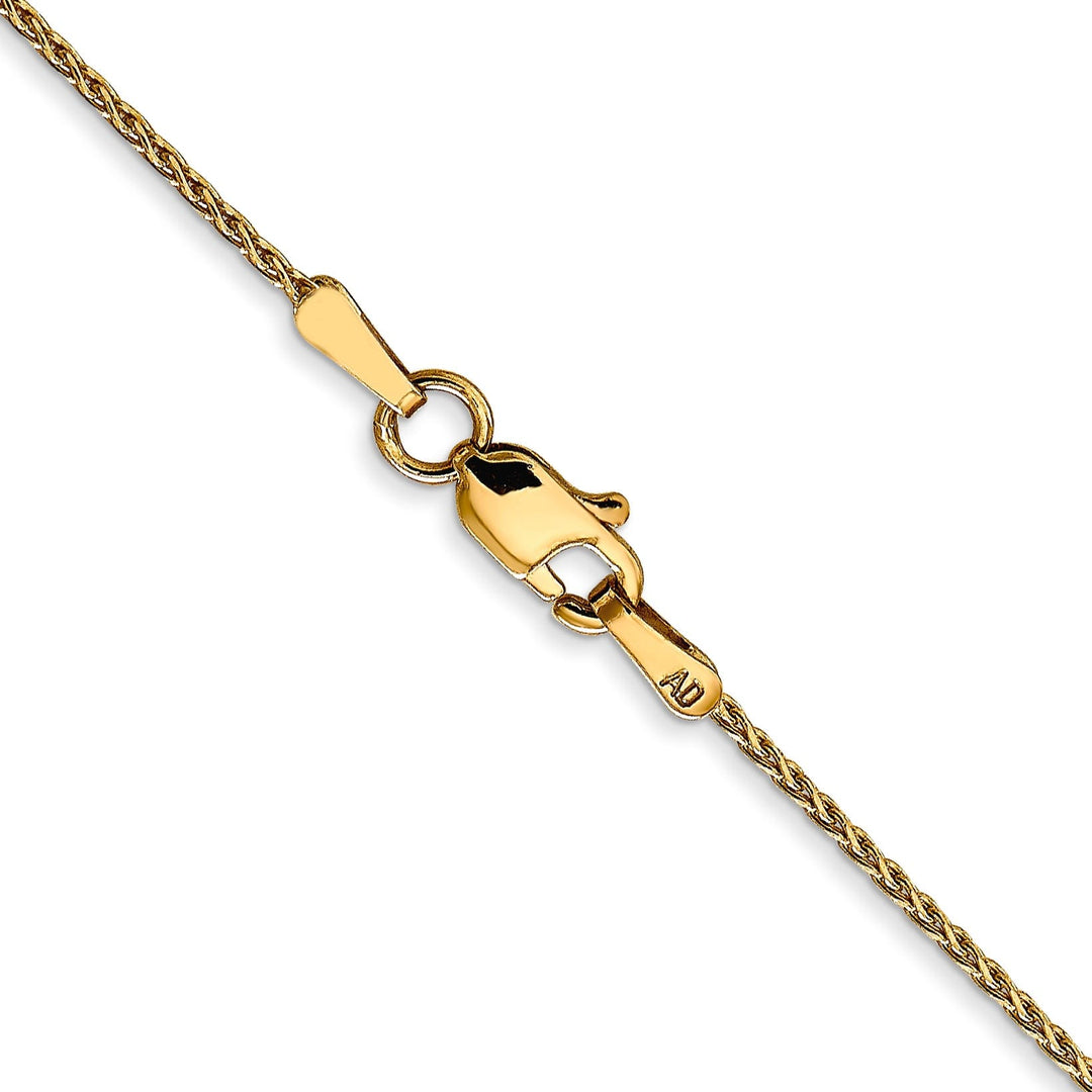 14k Yellow Gold 1.00mm Solid D.C Wheat Chain