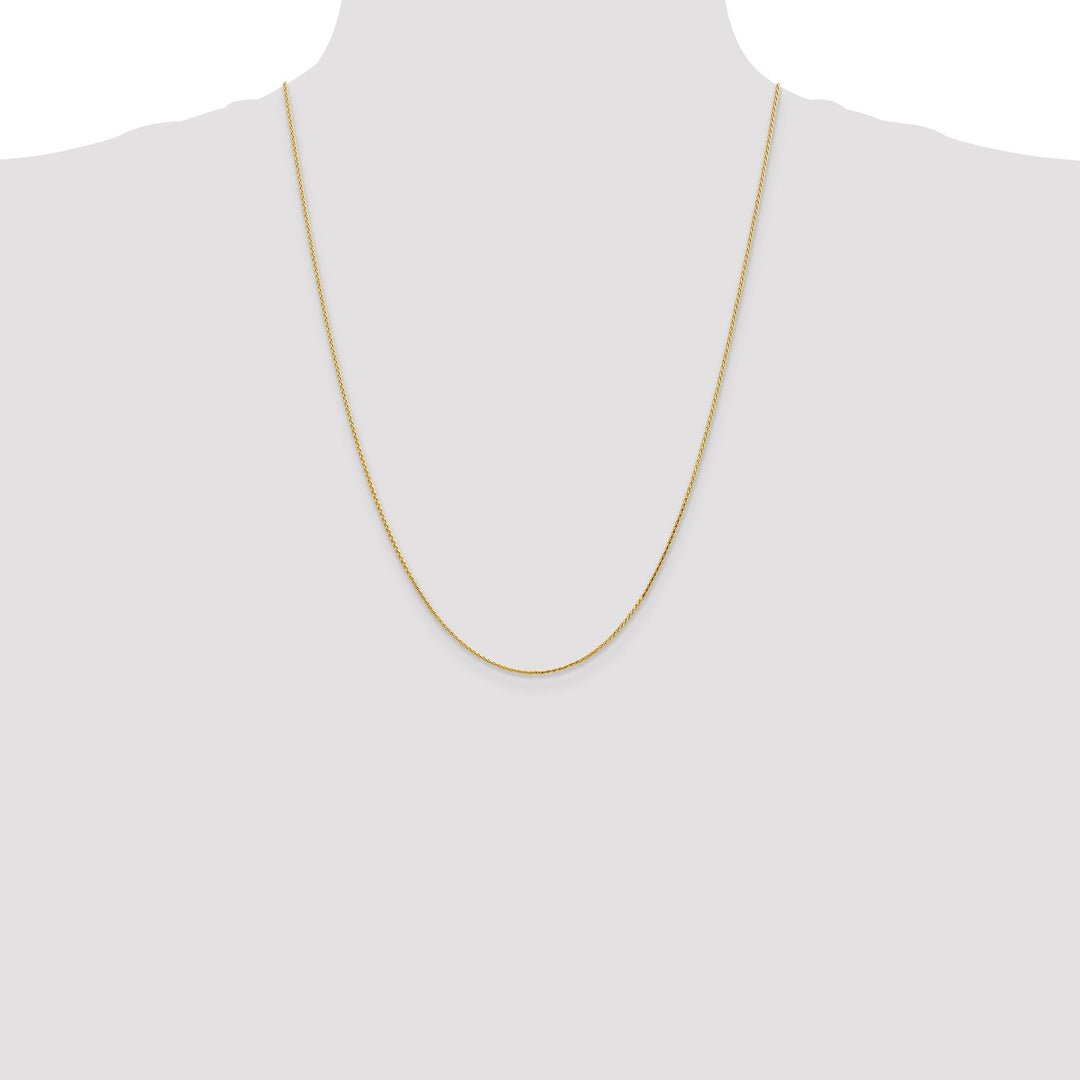 14k Yellow Gold 1.00mm Solid D.C Wheat Chain