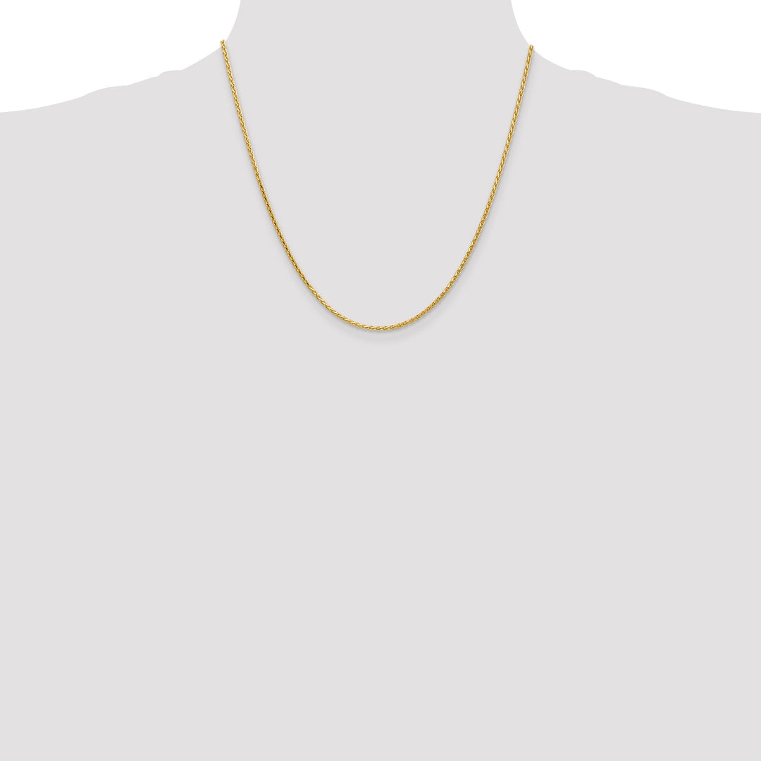14k Yellow Gold 1.90mm Solid D.C Wheat Chain